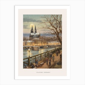 Vintage Winter Poster Cologne Germany 2 Art Print