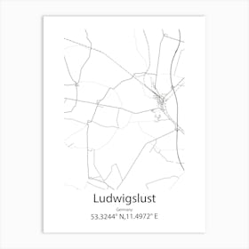 Ludwigslust,Germany Minimalist Map Art Print