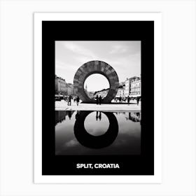 Poster Of Split, Croatia, Mediterranean Black And White Photography Analogue 2 Art Print