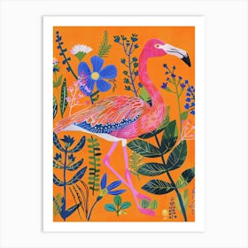 Spring Birds Flamingo 2 Art Print