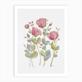 Pink Lisianthus Flowers Art Print