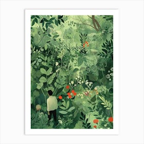 In The Garden Green 1 Art Print