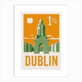 Dublin City Stamp Orange Art Print