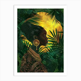 African Woman In The Jungle Art Print
