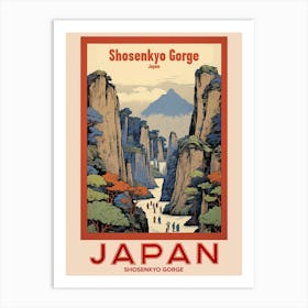 Shosenkyo Gorge, Visit Japan Vintage Travel Art 4 Poster Art Print