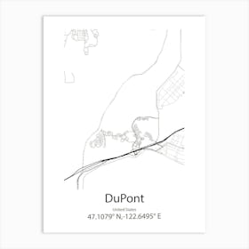 Dupont,United States Minimalist Map Art Print