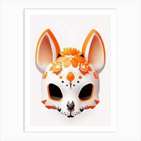 Animal Skull Orange Kawaii Art Print