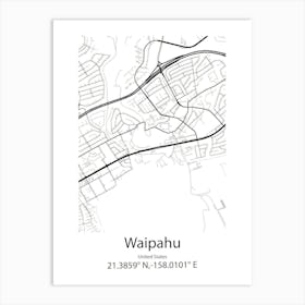 Waipahu,United States Minimalist Map Póster