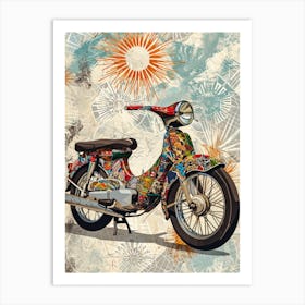 Vintage Colorful Scooter 24 Art Print