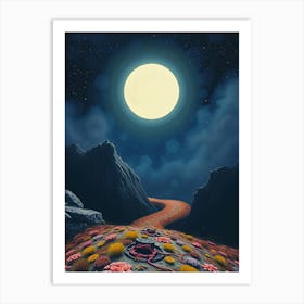 Moonlight Over The Mountains 2 Art Print