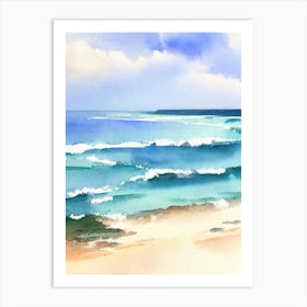 Coolangatta Beach, Australia Watercolour Art Print