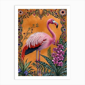 Greater Flamingo And Oleander Boho Print 4 Art Print