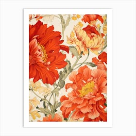 Vintage Floral Pattern 2 Art Print