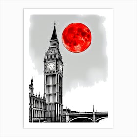 Big Ben And The Moon 4 Art Print