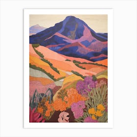 Mount Diablo United States 2 Colourful Mountain Illustration Art Print