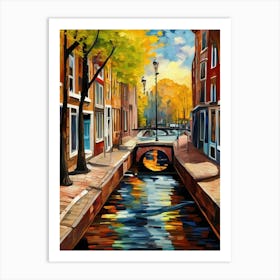 Wall painting print, Amsterdam, Netherlands, landscape art, Van Gogh style, fine art..246 Art Print