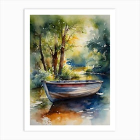 Watercolor Boat Painting Art Print