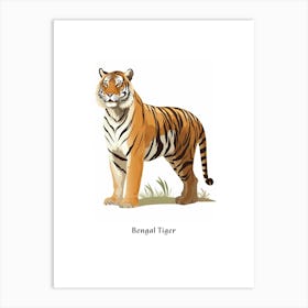 Bengal Tiger Kids Animal Poster Art Print