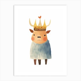 Little Buffalo 2 Wearing A Crown Art Print