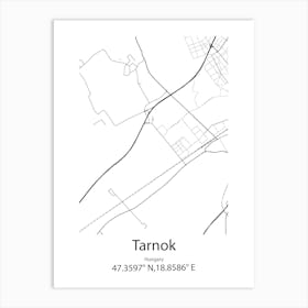 Tarnok,Hungary Minimalist Map Art Print