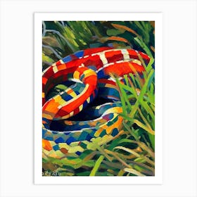 California Red Sided Garter Snake 1 Painting Art Print