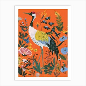 Spring Birds Crane 3 Art Print