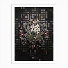 Vintage Catalpa Cordifolia Flower Wreath on Dot Bokeh Pattern n.0021 Art Print