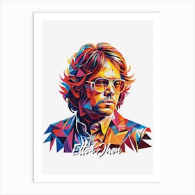 Elton Jhon 03 Portrait Music Icon Style WPAP Pop Art Art Print