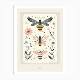 Colourful Insect Illustration Bee 11 Poster Art Print