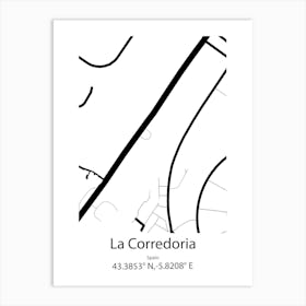 La Corredoria,Spain Minimalist Map Poster