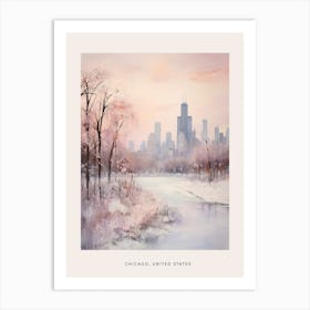 Dreamy Winter Painting Poster Chicago Usa 1 Art Print