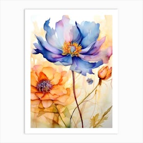 Watercolor Of Flowers 4 Art Print