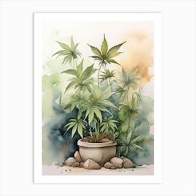 Potted Marijuana Art Print