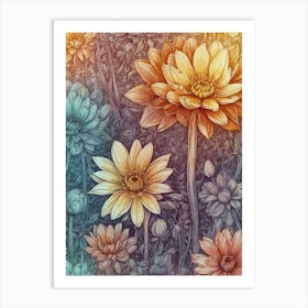 Lotus Flower Background Art Print