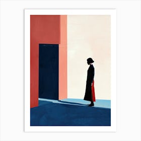 Woman In A Coat, Minimalism Art Print