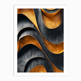 Abstract Gold And Black Abstract Background Art Print
