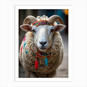 Sheep With Horns Art Print