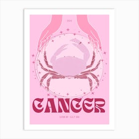 Pink Zodiac Cancer Art Print