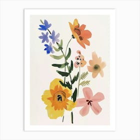 Painted Florals Larkspur 1 Art Print