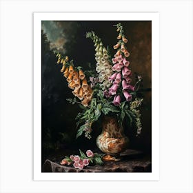 Baroque Floral Still Life Foxglove 1 Art Print