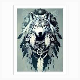Wolf Dreamcatcher 9 Art Print