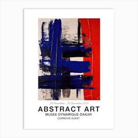 Blue And Red Brush Strokes Abstract 3 Exhibition Poster Art Print