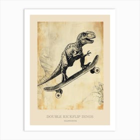 Iguanodon Vintage Dinosaur Poster 1 Art Print
