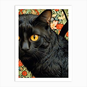 William Morris Black Cat With Yellow Eyes Art Print