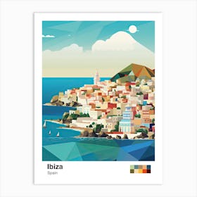 Ibiza, Spain, Geometric Illustration 3 Poster Art Print