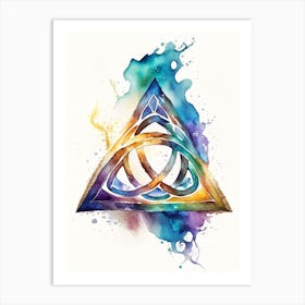 Triquetra, Symbol, Third Eye Watercolour 1 Art Print