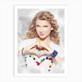 Taylor Swift Colorful Singer Art Print