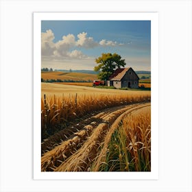 Barn In The Wheat Field Art Print