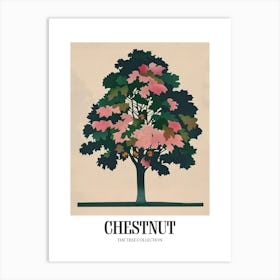 Chestnut Tree Colourful Illustration 1 Poster Art Print