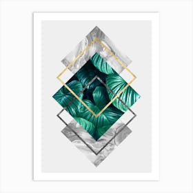 Geometric and botanical C Art Print